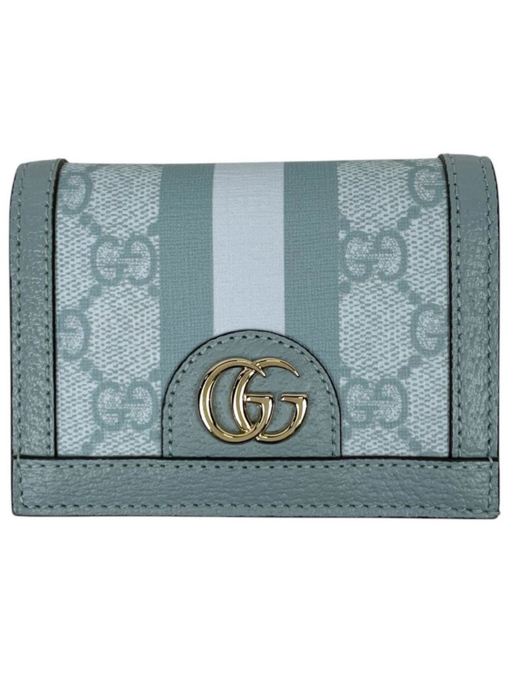 Gucci Bifold Wallet GG Ophidia Sherry Line Web Light Blue